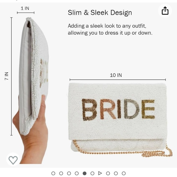 Bride purse, very sleek and cute! Only used once. - Picture 3 of 5